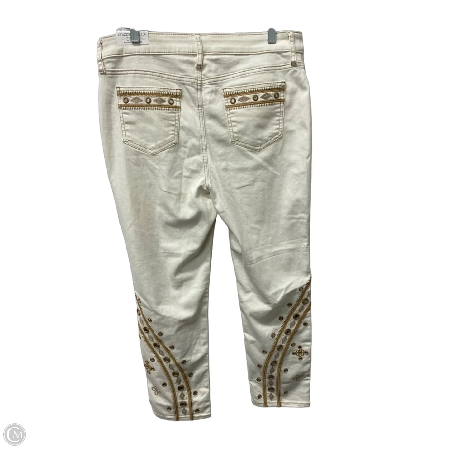 Jeans Cropped By Chicos In Cream, Size: 10