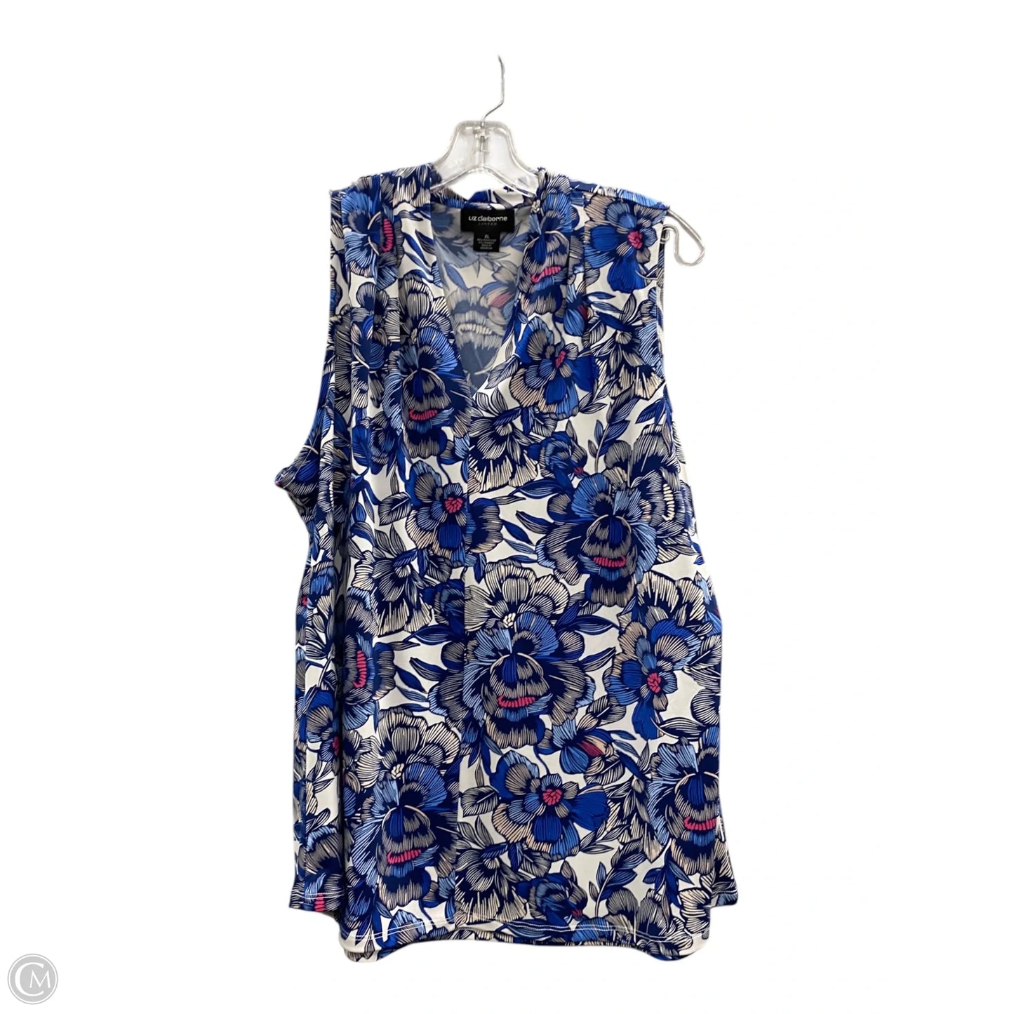 Top Sleeveless By Liz Claiborne In Blue, Size: Xl
