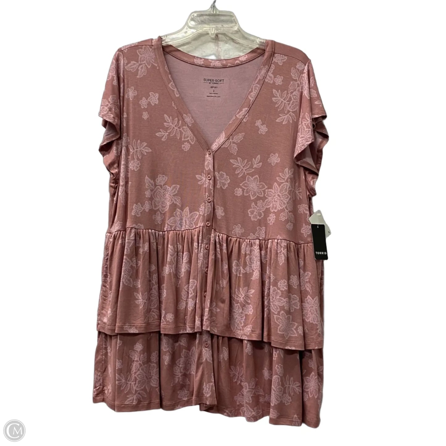 Top Short Sleeve By Torrid In Pink, Size: 2x