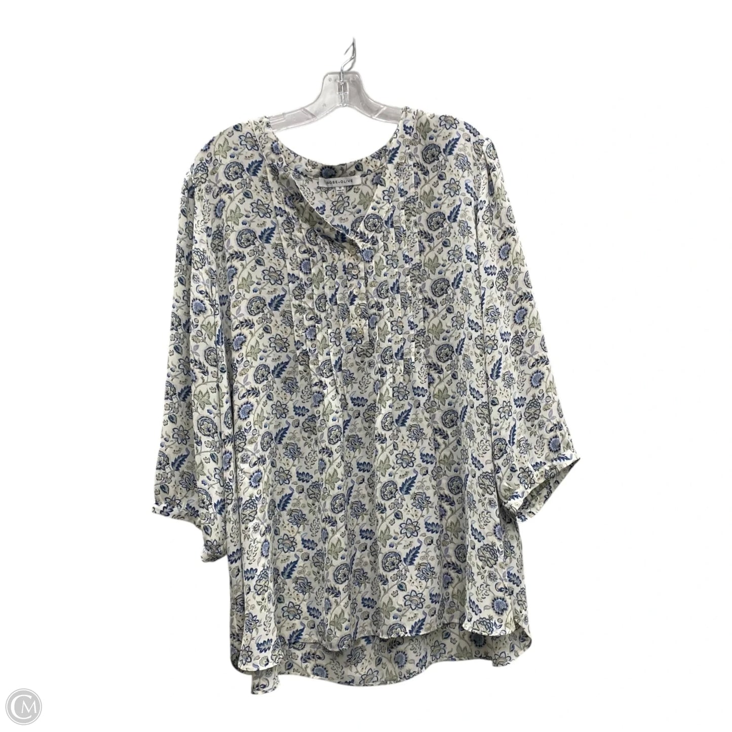 Top Short Sleeve By Rose And Olive In Blue, Size: 3x