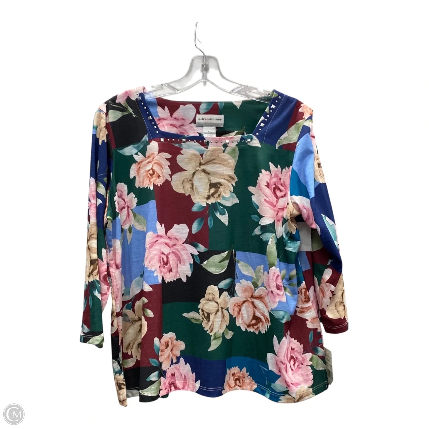 Top Long Sleeve By Alfred Dunner In Blue & Pink, Size: Xlp