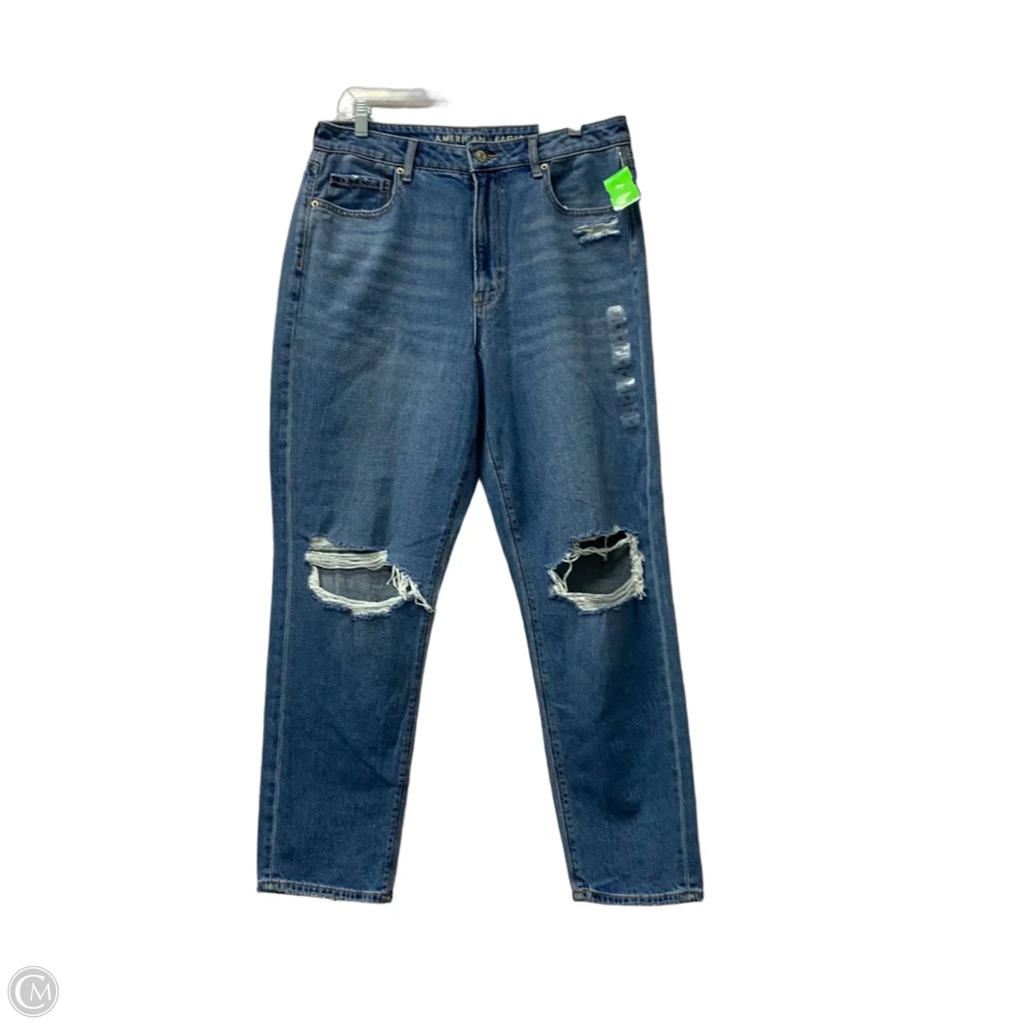 Jeans Straight By American Eagle In Blue Denim, Size: 12