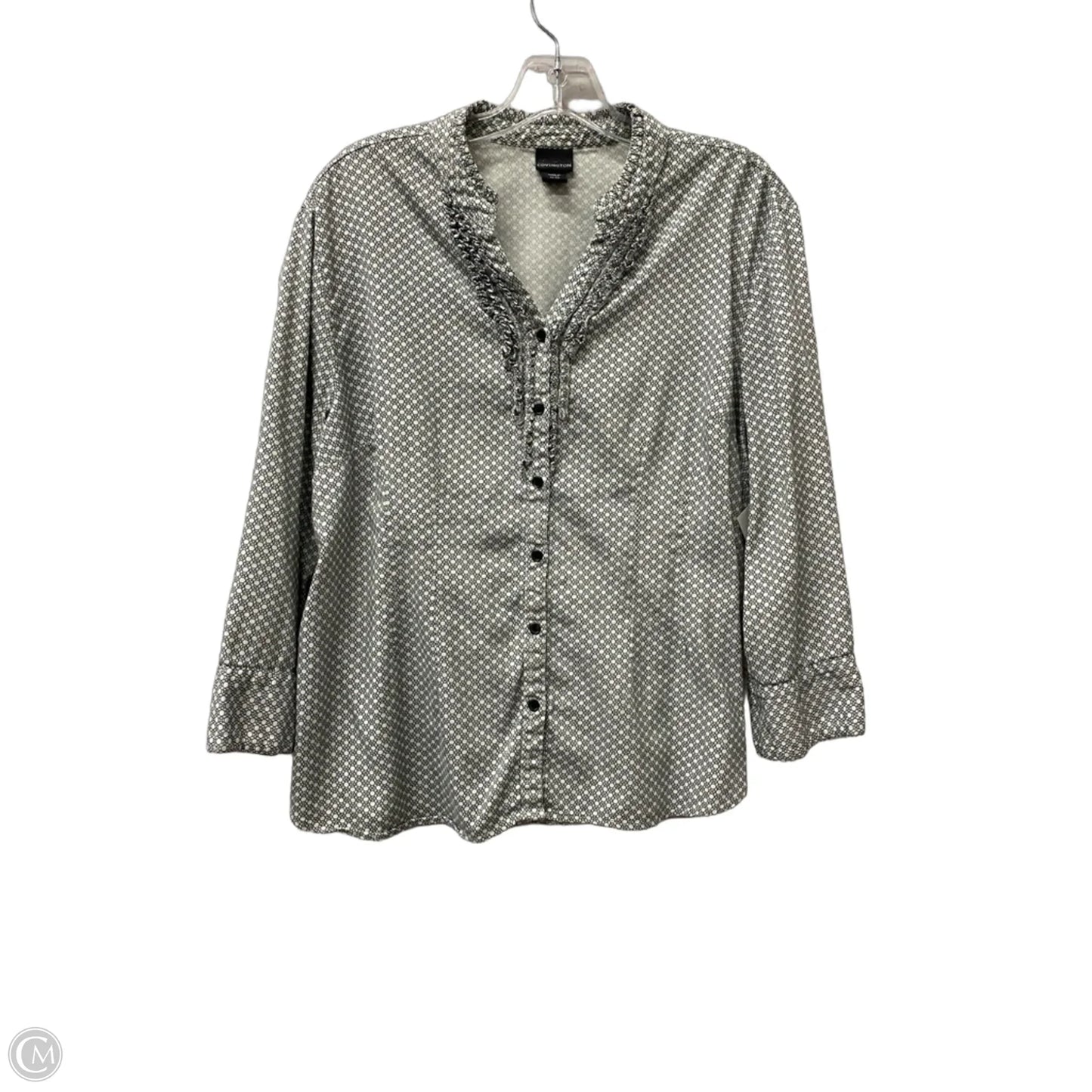 Top 3/4 Sleeve By Covington In Grey, Size: Xl