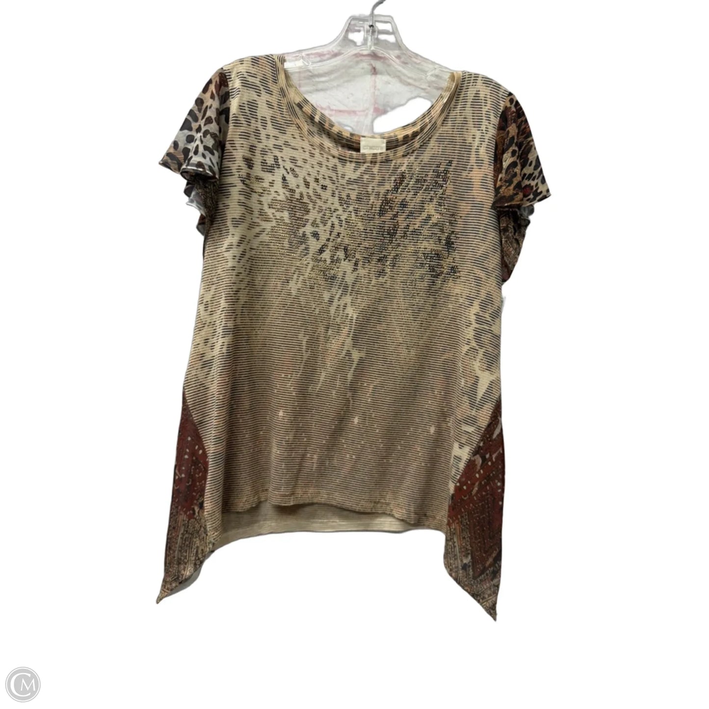 Top Short Sleeve By Chicos In Brown, Size: M