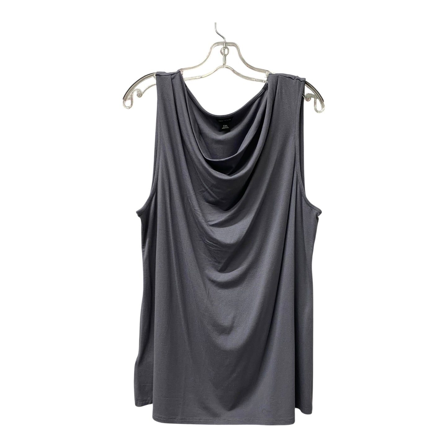Top Sleeveless By Ann Taylor In Grey, Size:1X