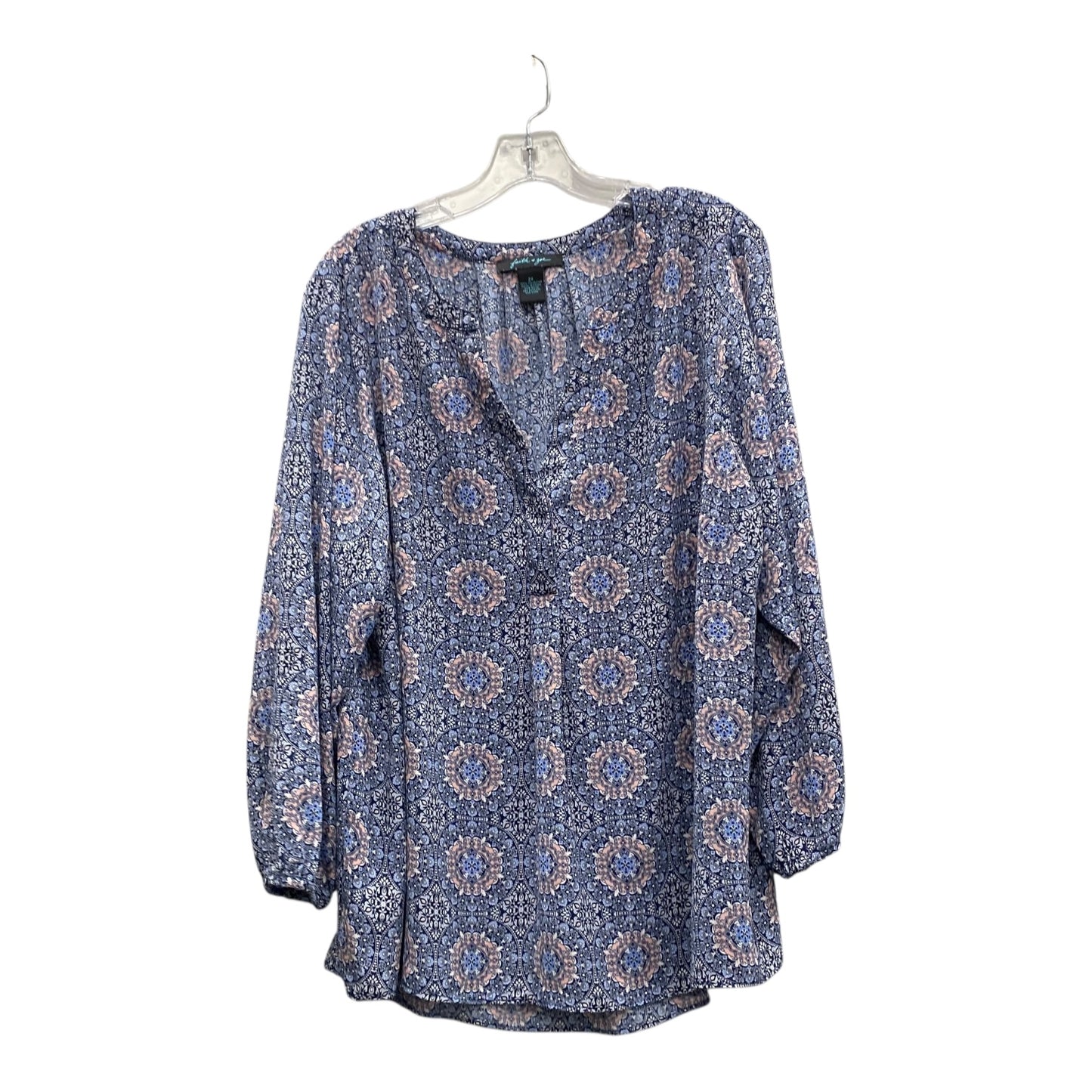 Top Ls ByFaith & Zoe In Blue & Pink, Size:2X