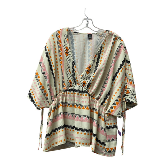 Top Ss By Shein In Cream & Orange, Size:2X