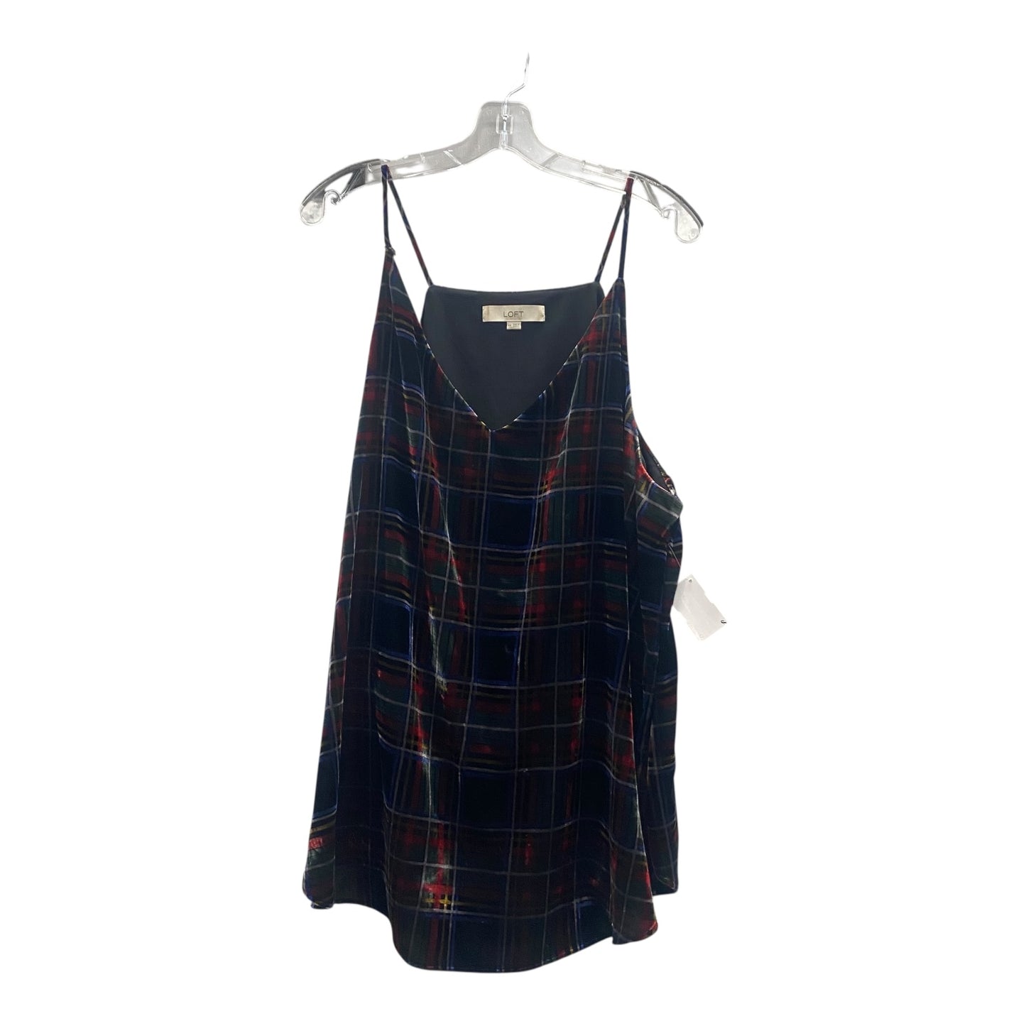 Top Sleeveless By Loft In Black & Red, Size:1X