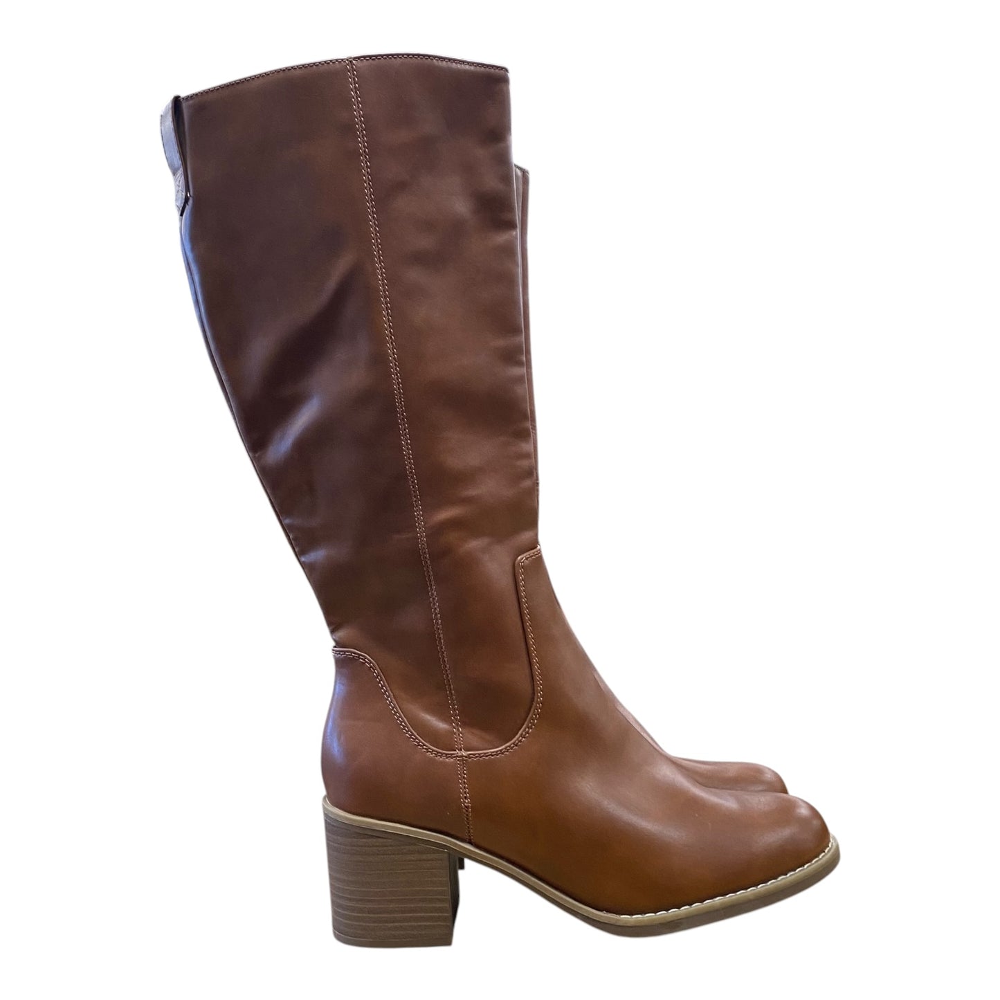 Boots Knee Heels By Universal Thread In Brown, Size:10