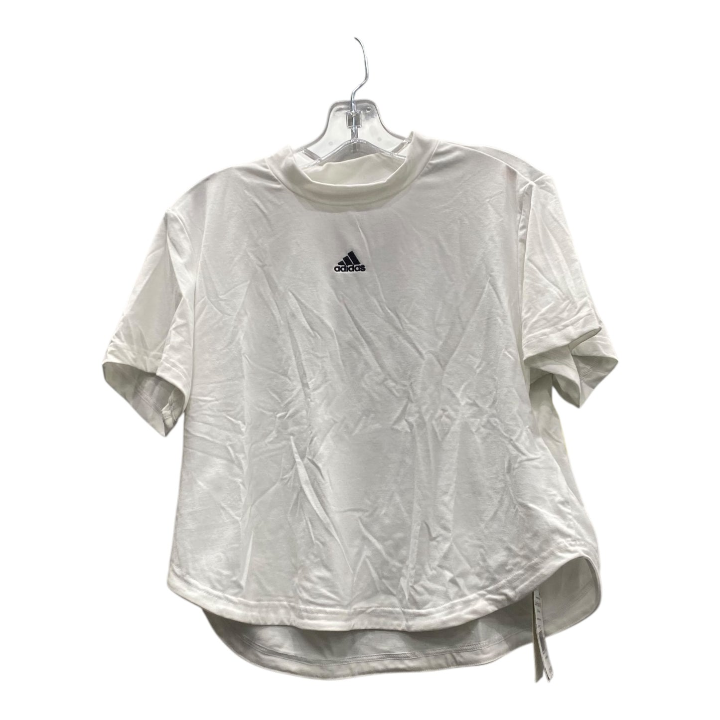 Athletic Top Ss By Adidas In White, Size:L