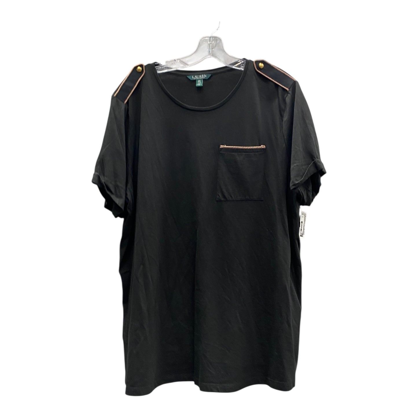 Top Ss By Lauren By Ralph Lauren In Black, Size:2X