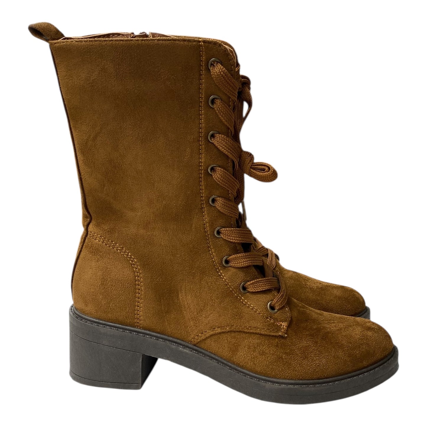 Boots Combat By Rouge In Brown, Size:6
