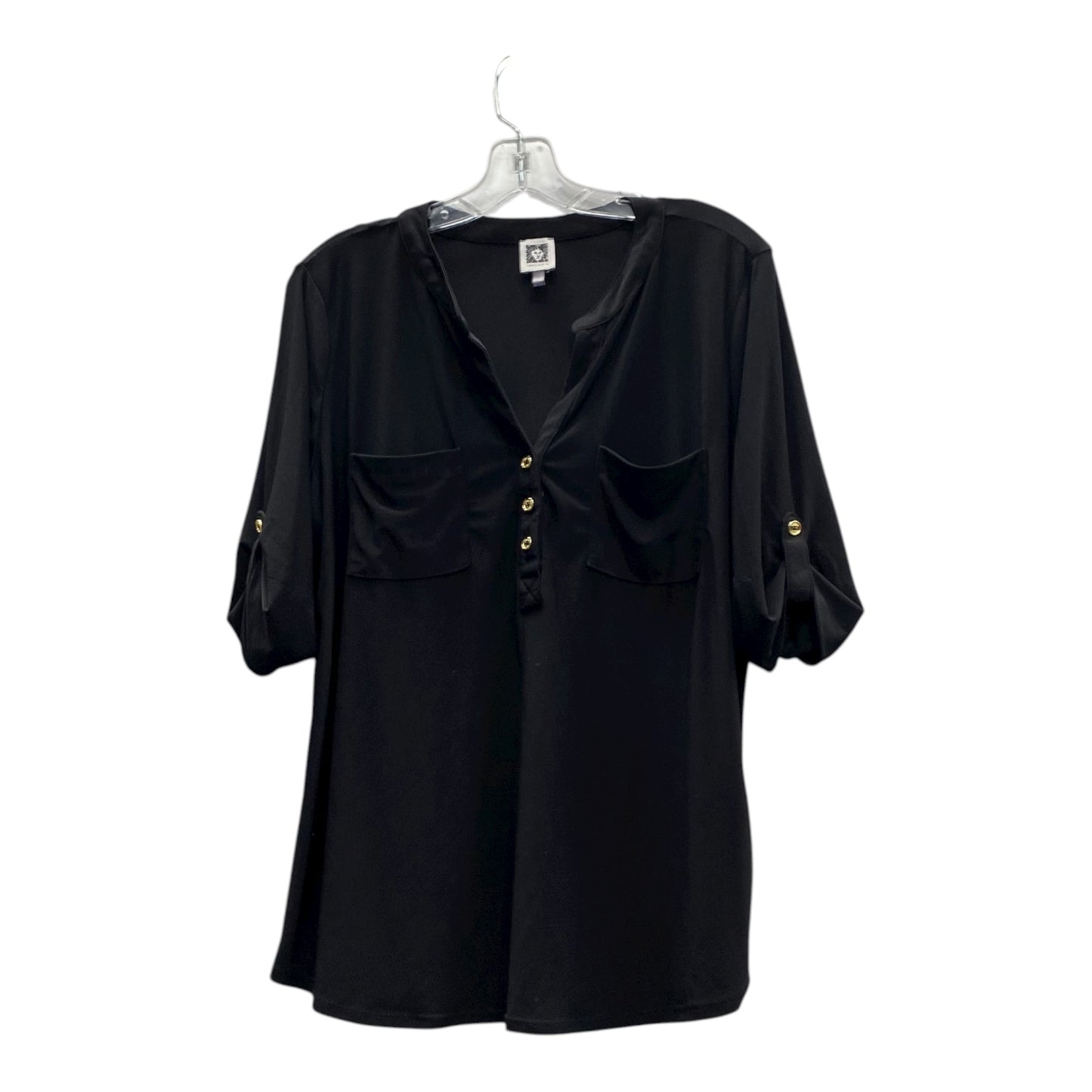 Top Ss By Anne Klein In Black, Size:Xl