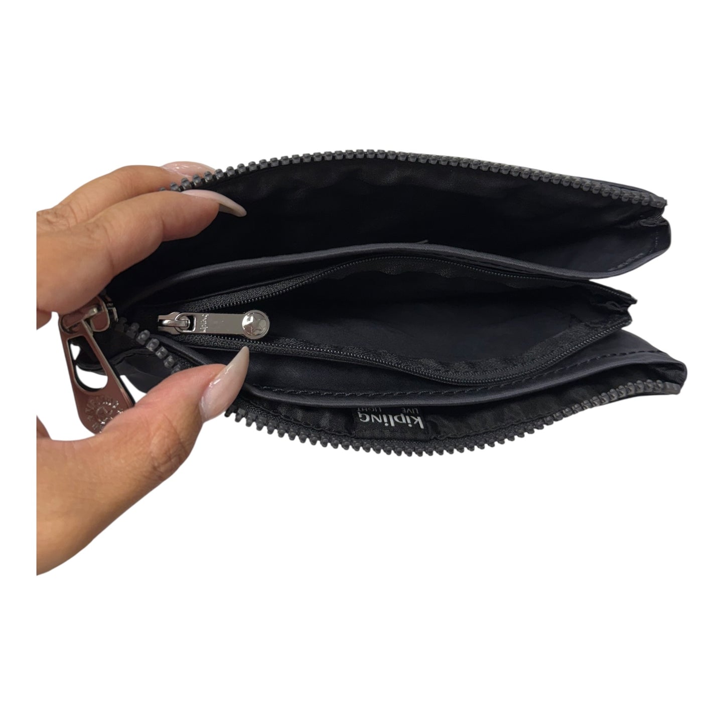 Wristlet By Kipling In Black, Size:Medium