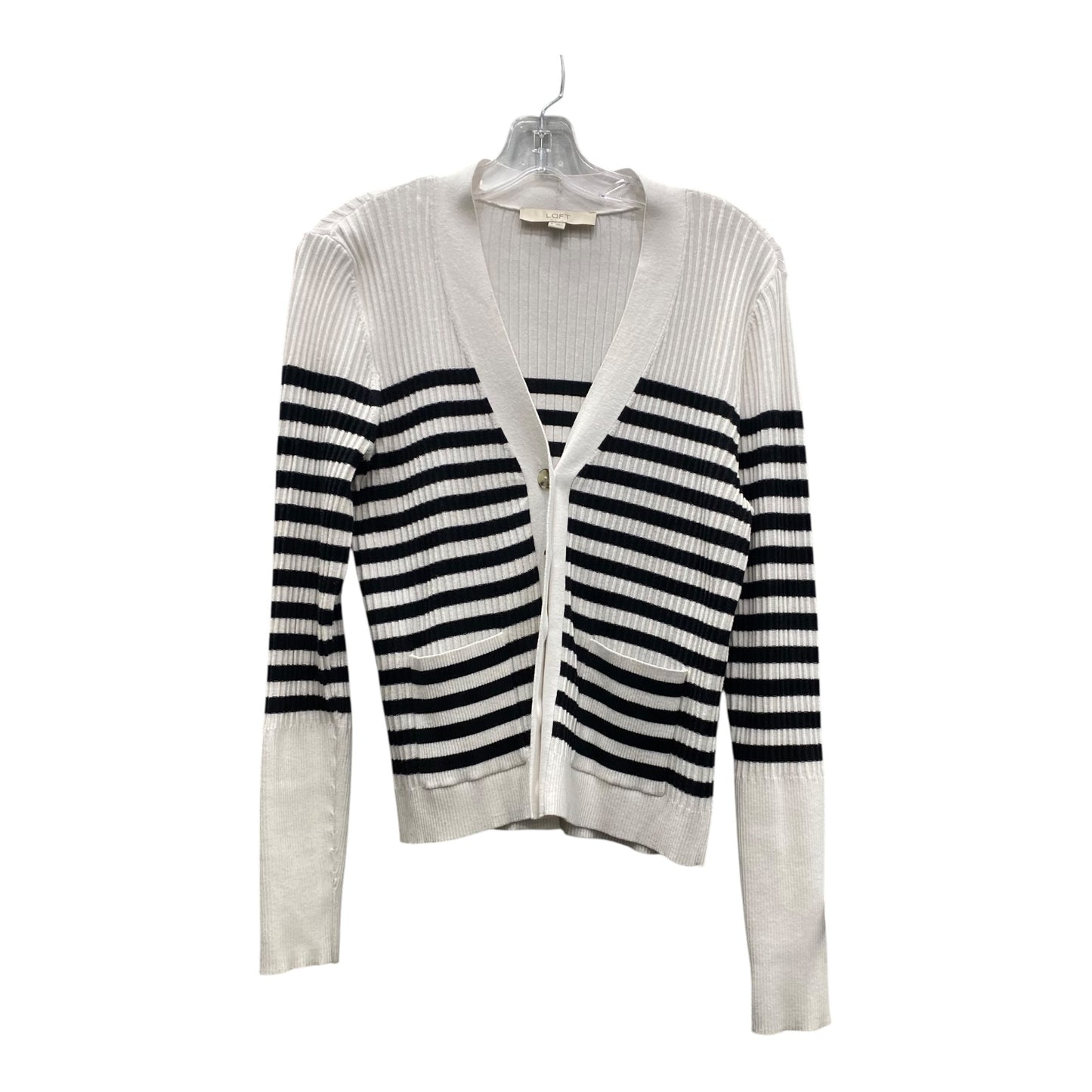 Sweater Cardigan By Loft In White, Size:M
