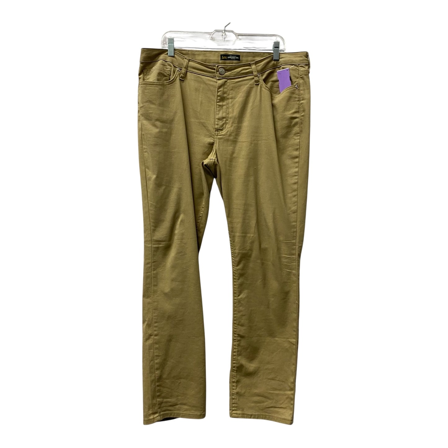 Jeans Straight By Lee In Tan, Size:18