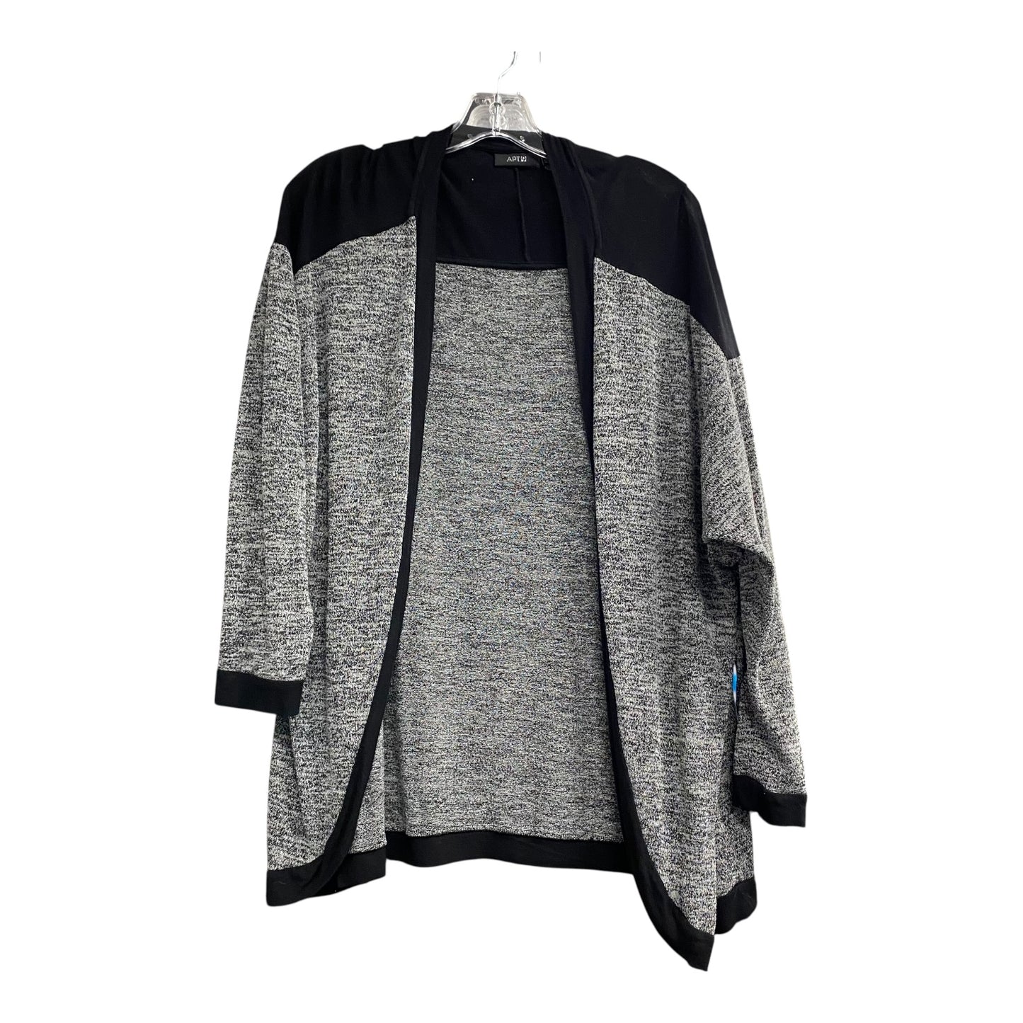 Cardigan By Apt 9 In Black & Grey, Size:1X