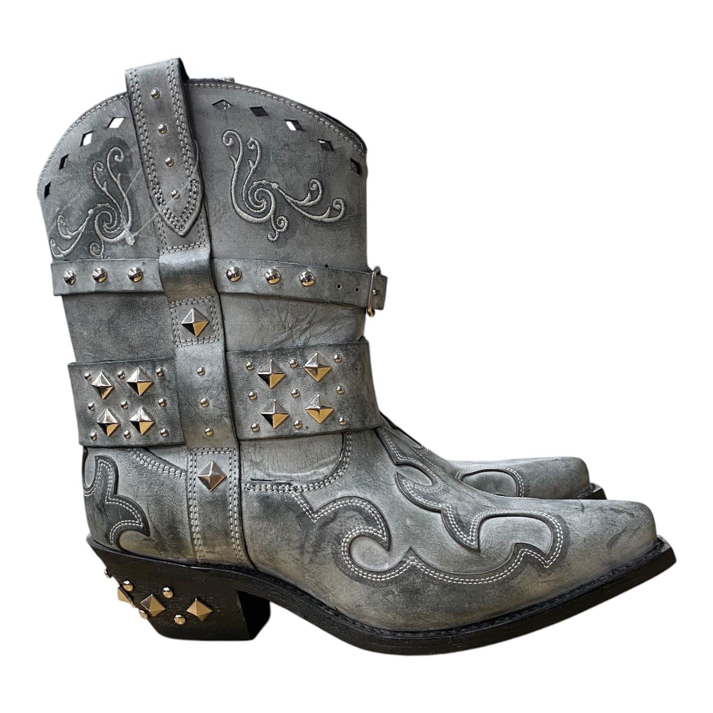 Boots Western By Rockin Country In Grey, Size:8.5