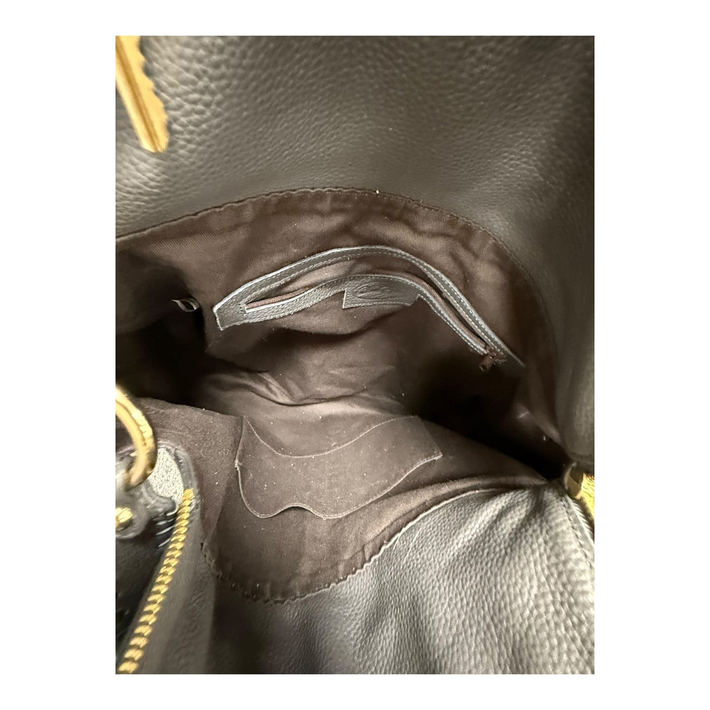 Leather Handbag In Grey, Size:Large