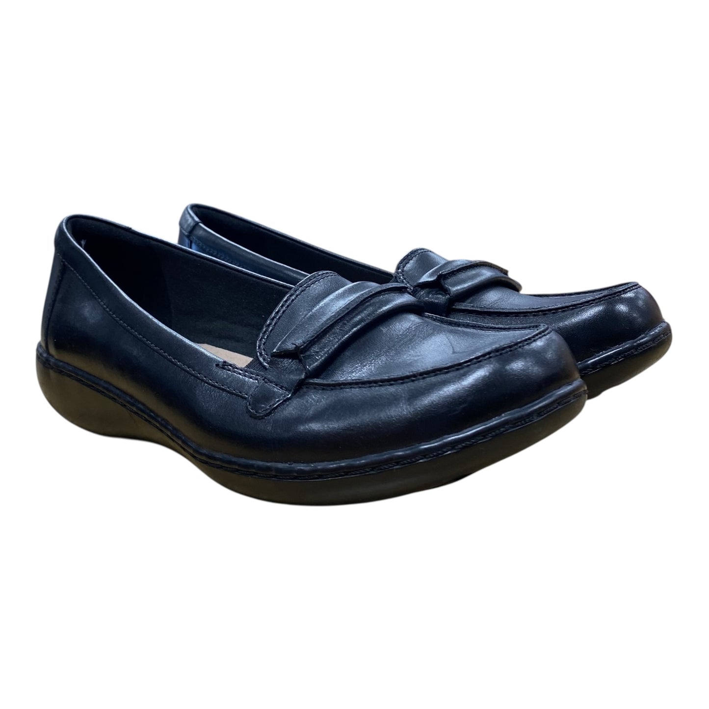Shoes Flats By Clarks In Black, Size:9