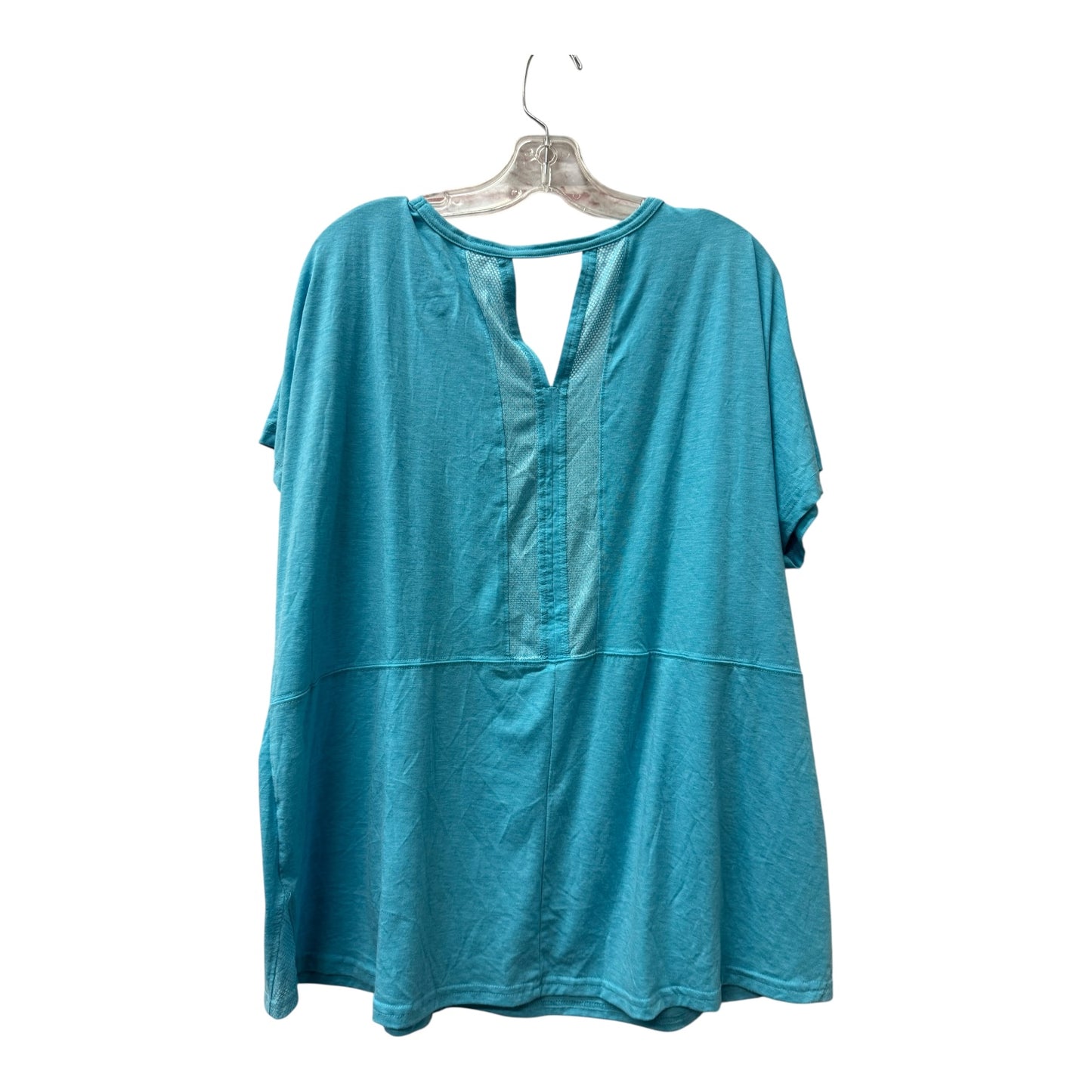 Athletic Top Ss By Tek Gear In Blue, Size:1X