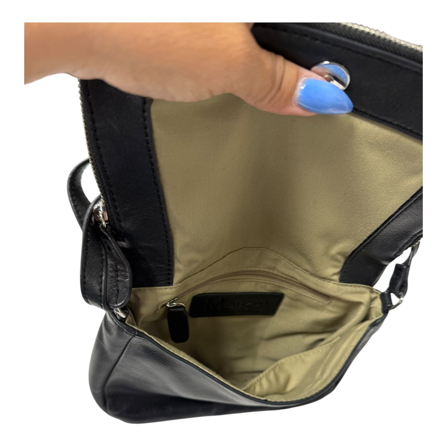 Handbag Leather By Margot In Black, Size:Small