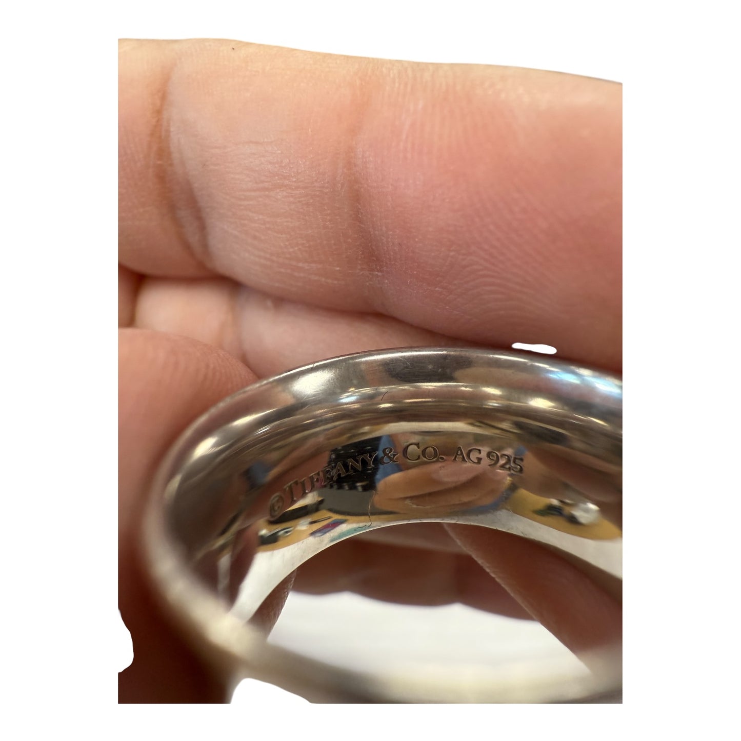 Ring Luxury Designer By Tiffany And Company In Silver, Size:6.5