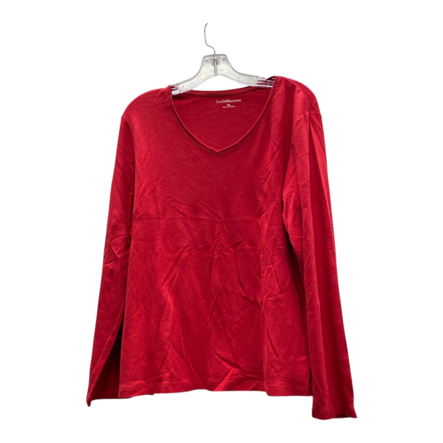 Top Ls Basic By Croft And Barrow In Red, Size:Xl