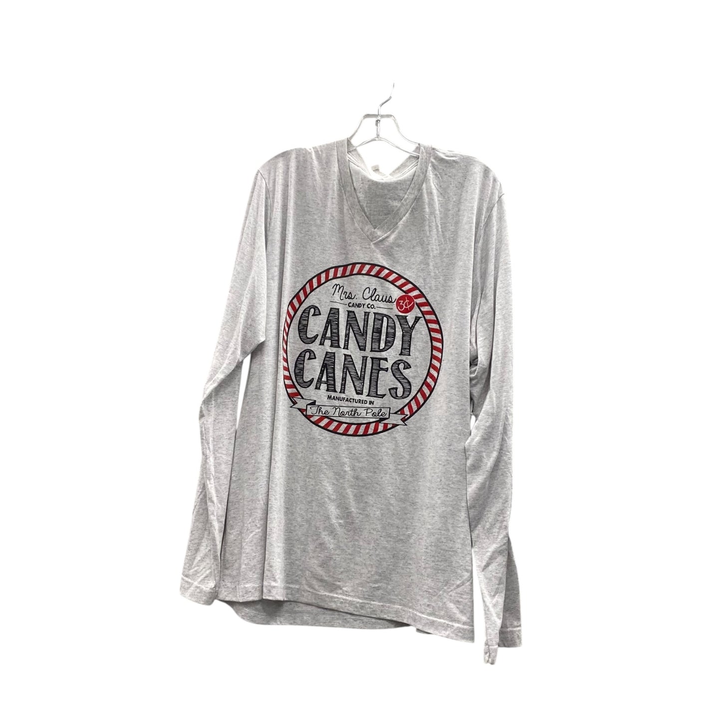 Top Ls By Bella + Canvas In Grey, Size:2X