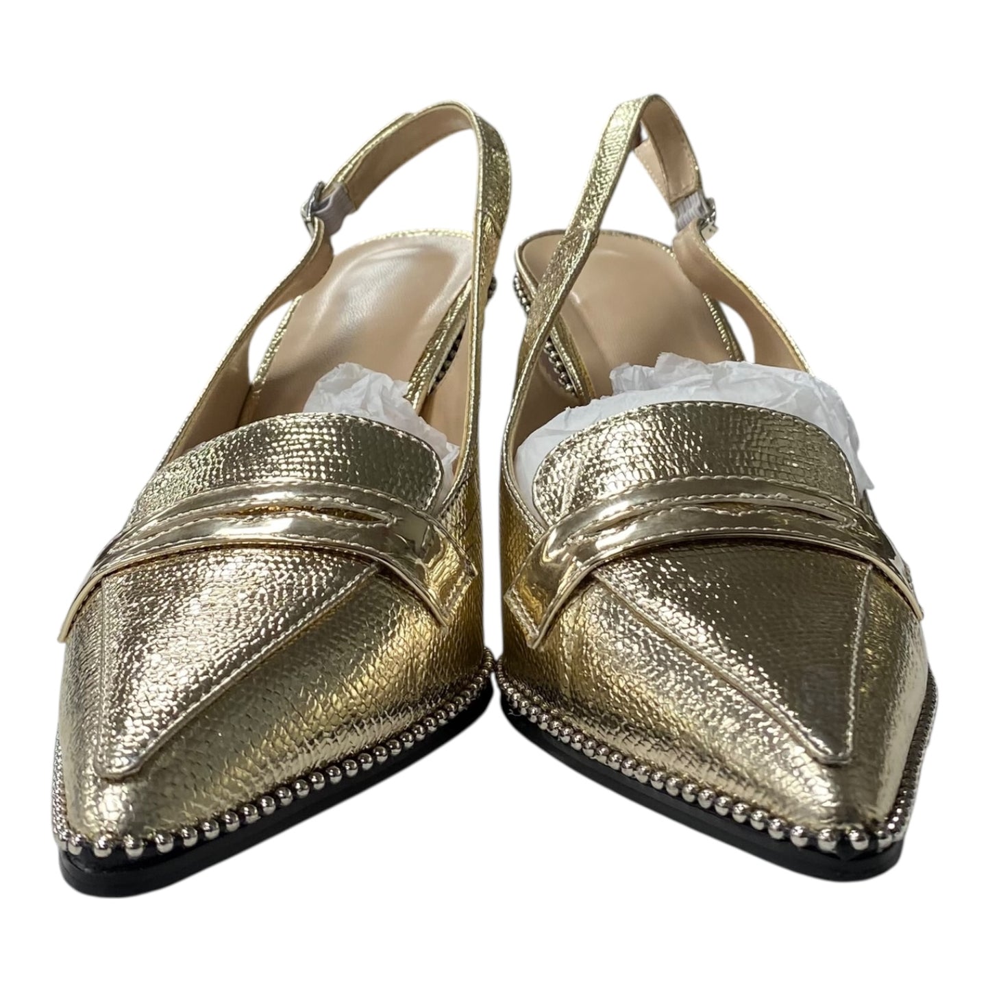 SHOES HEELS STILETTO by CLOTHES MENTOR In GOLD, Size: 7.5