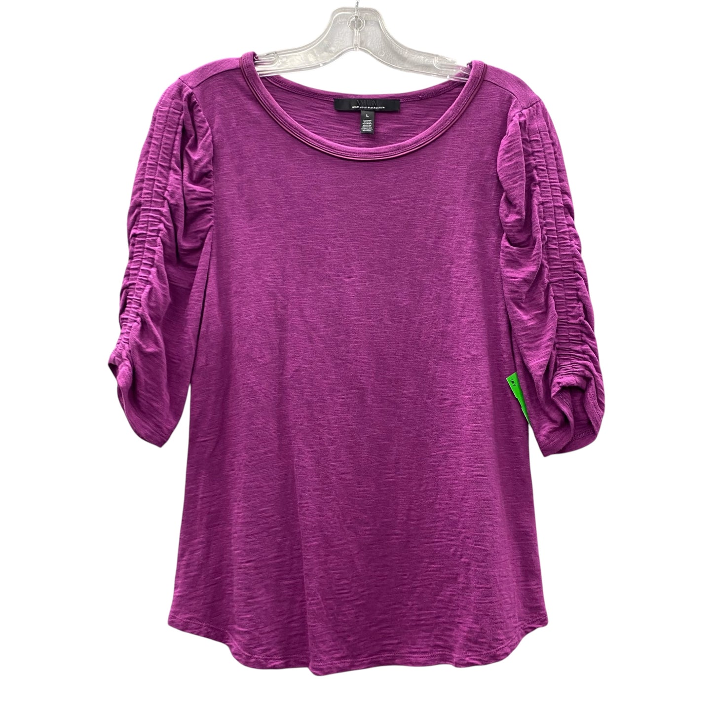Top 3/4 Sleeve By White House Black Market In Purple, Size:L