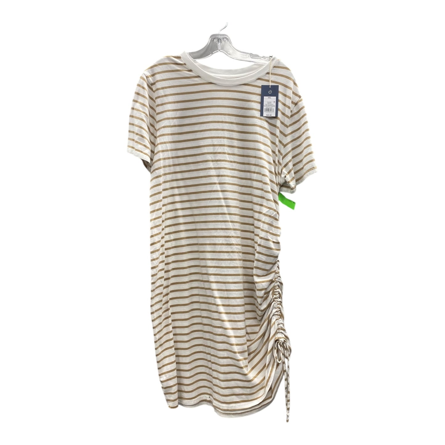 Dress Casual Midi By Universal Thread In Tan & White, Size:1X