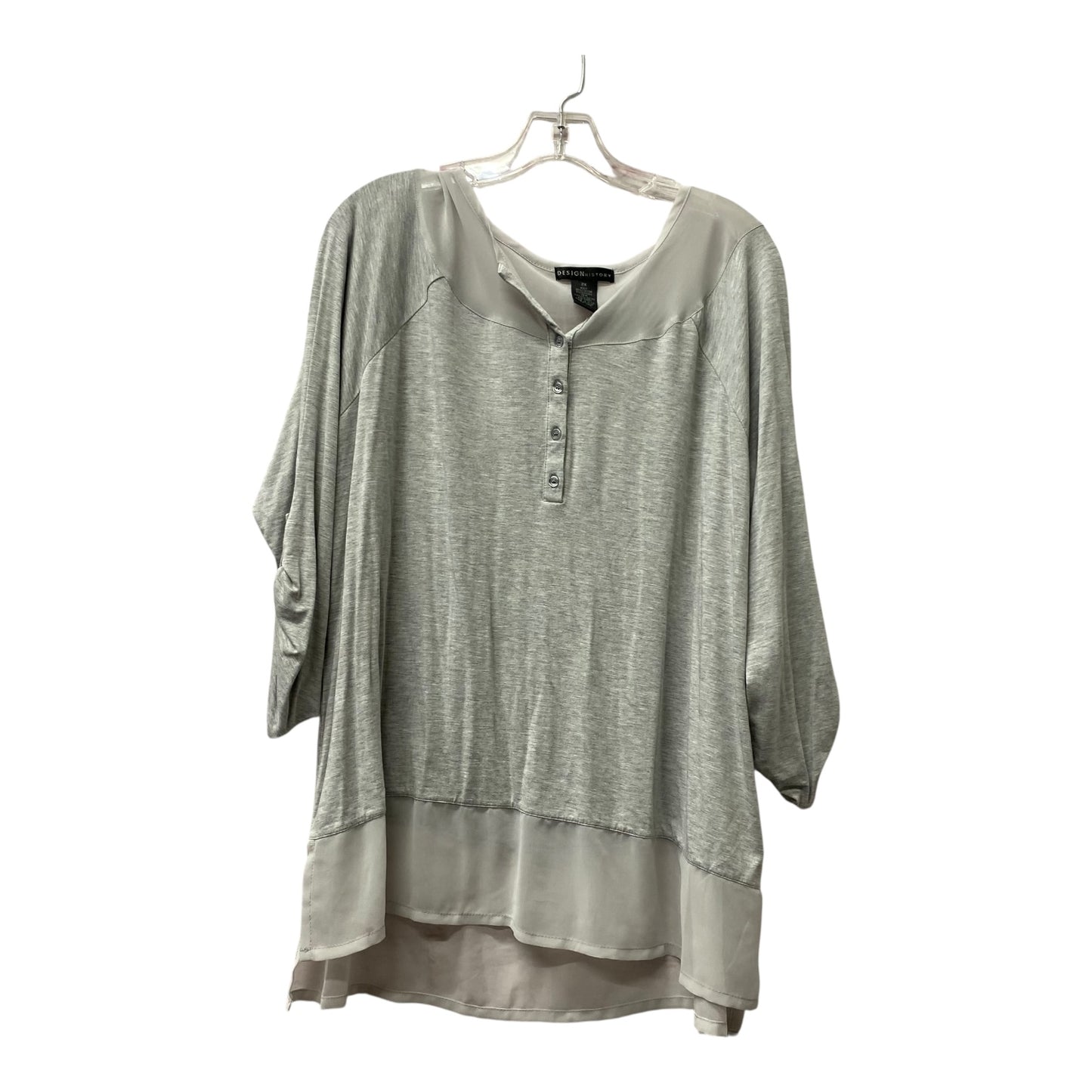 Top Ls By design history In Grey, Size:2X