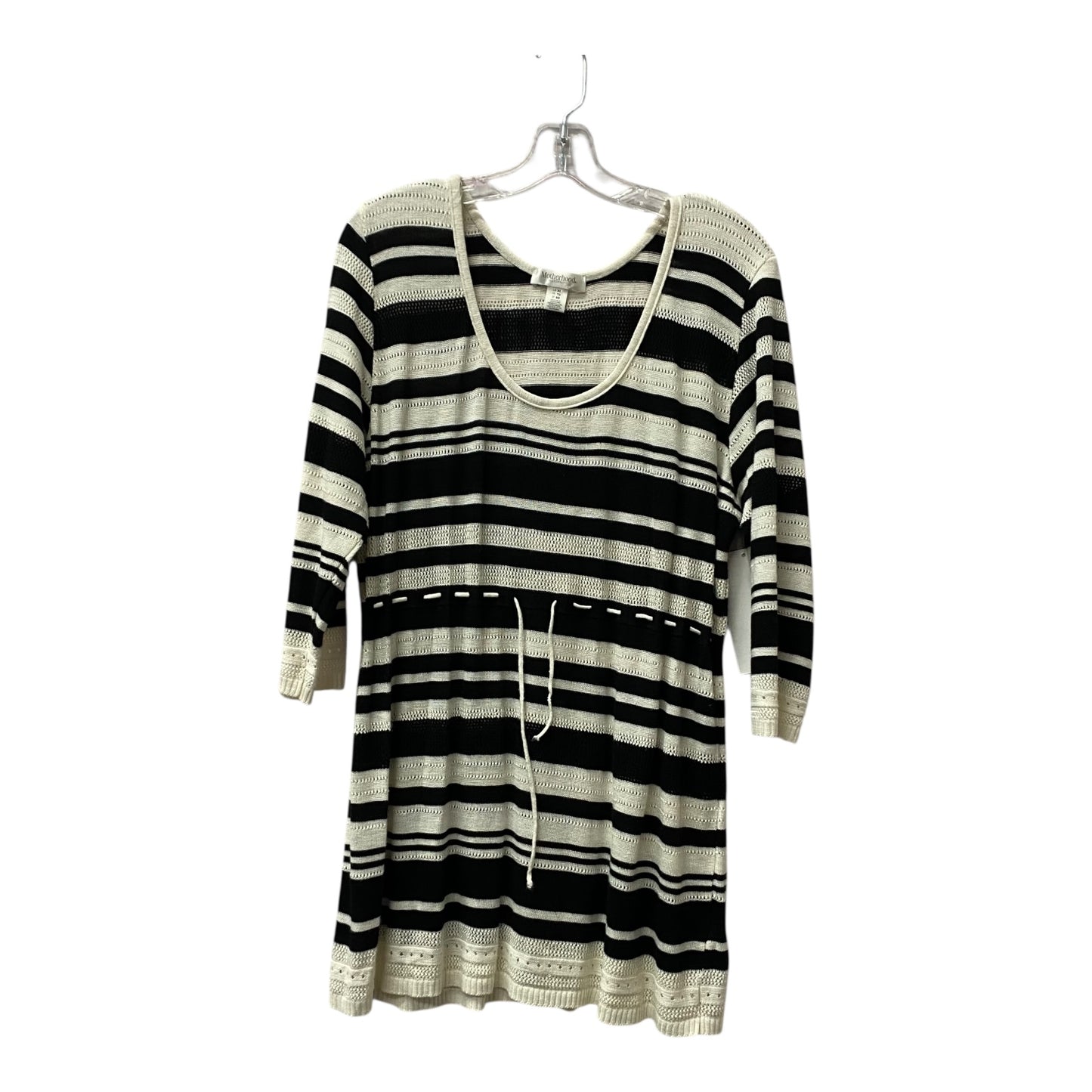 Mat Top Ls By Motherhood In Black & White, Size:Xl