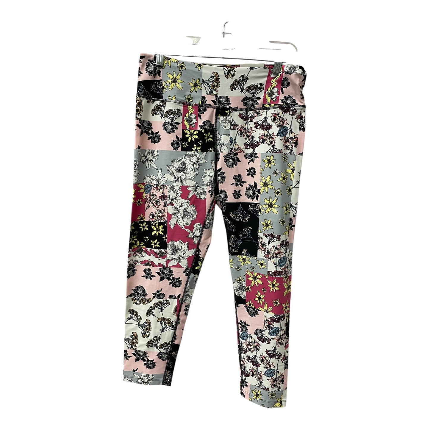 Athletic Leggings By Calvin Klein In Black & Pink, Size:Xl