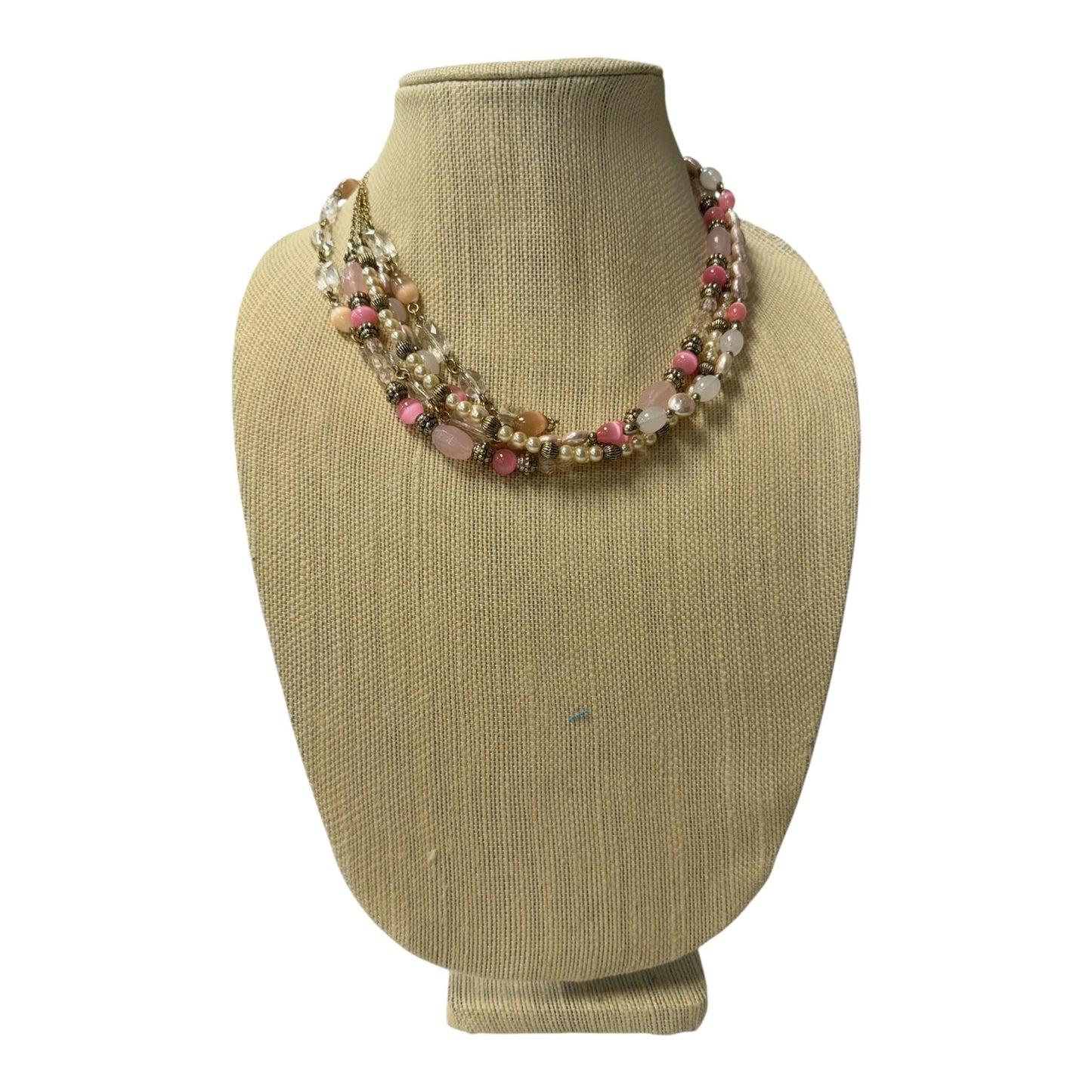 Necklace Layered In Pink