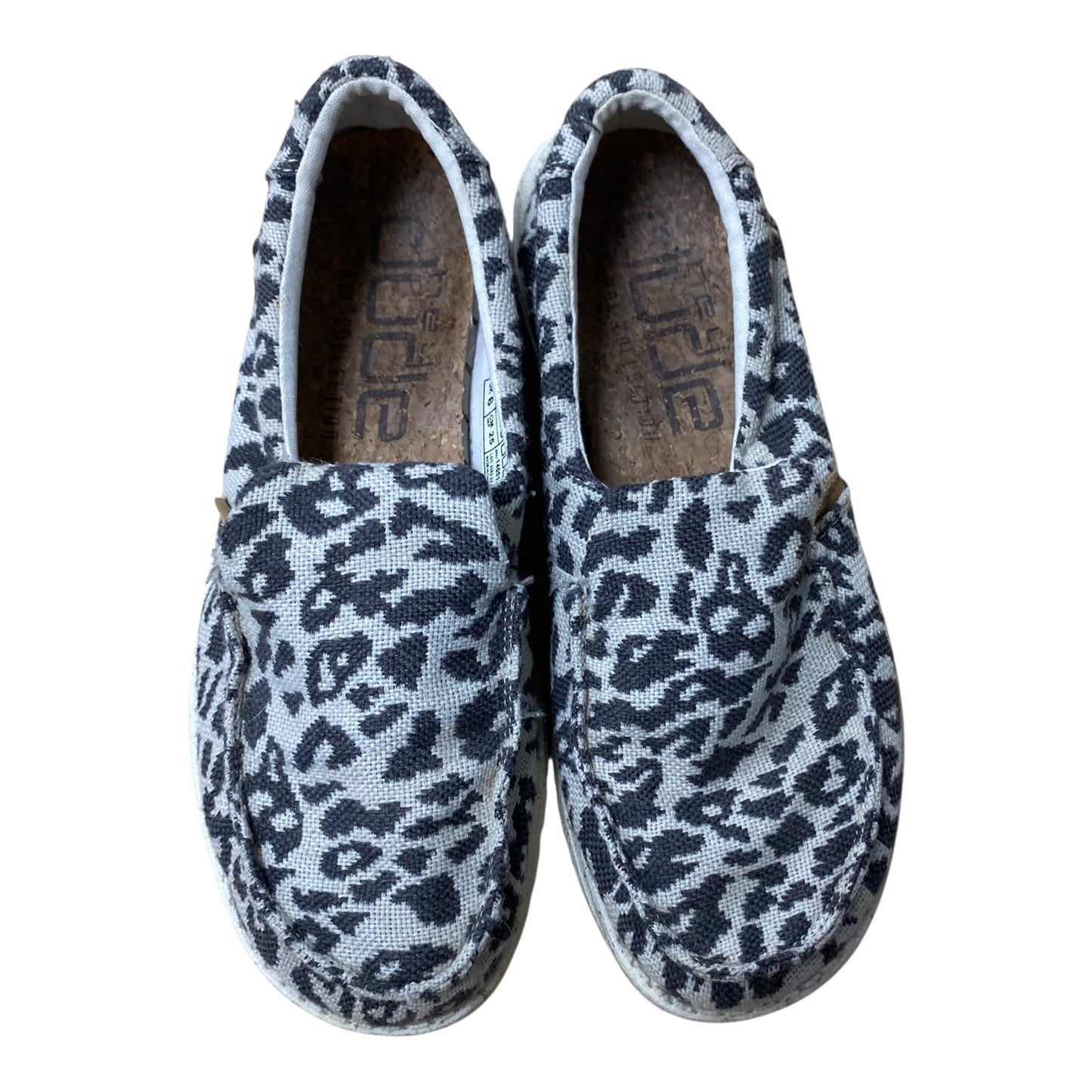 Shoes Flats By Hey Dude In Animal Print, Size:8