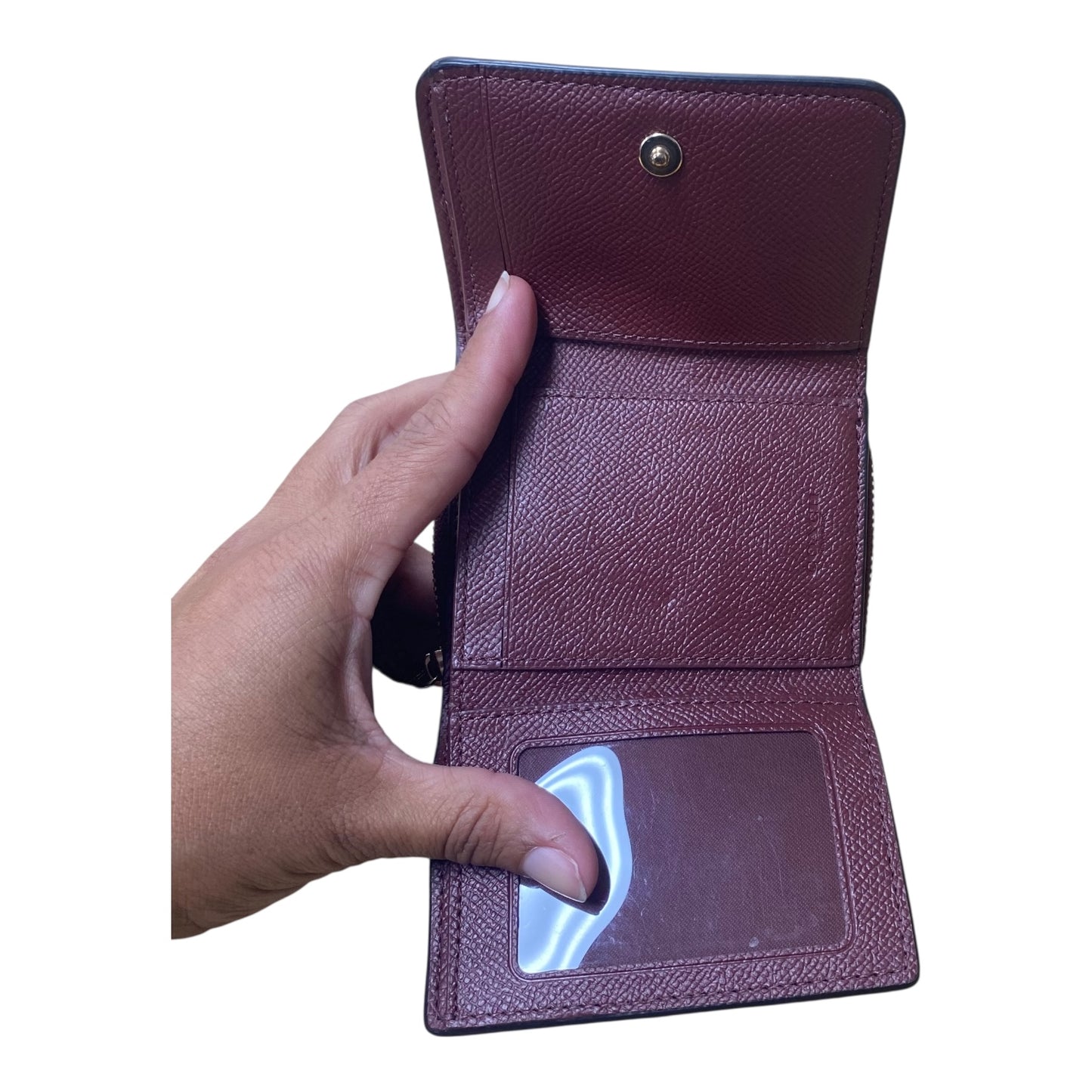 Wallet Designer By Coach In Maroon, Size:Small