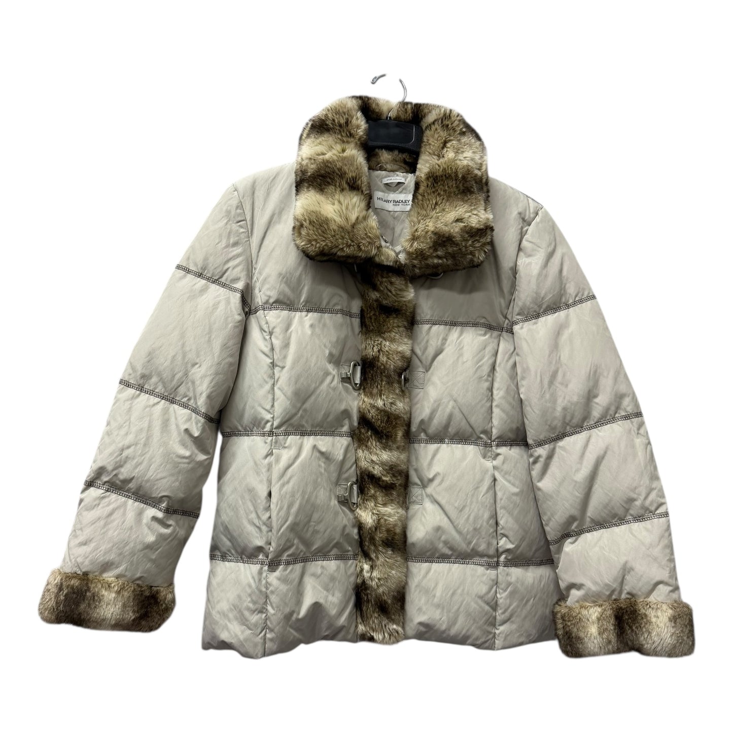 Coat Puffer & Quilted By Hilary Radley In Cream, Size:M