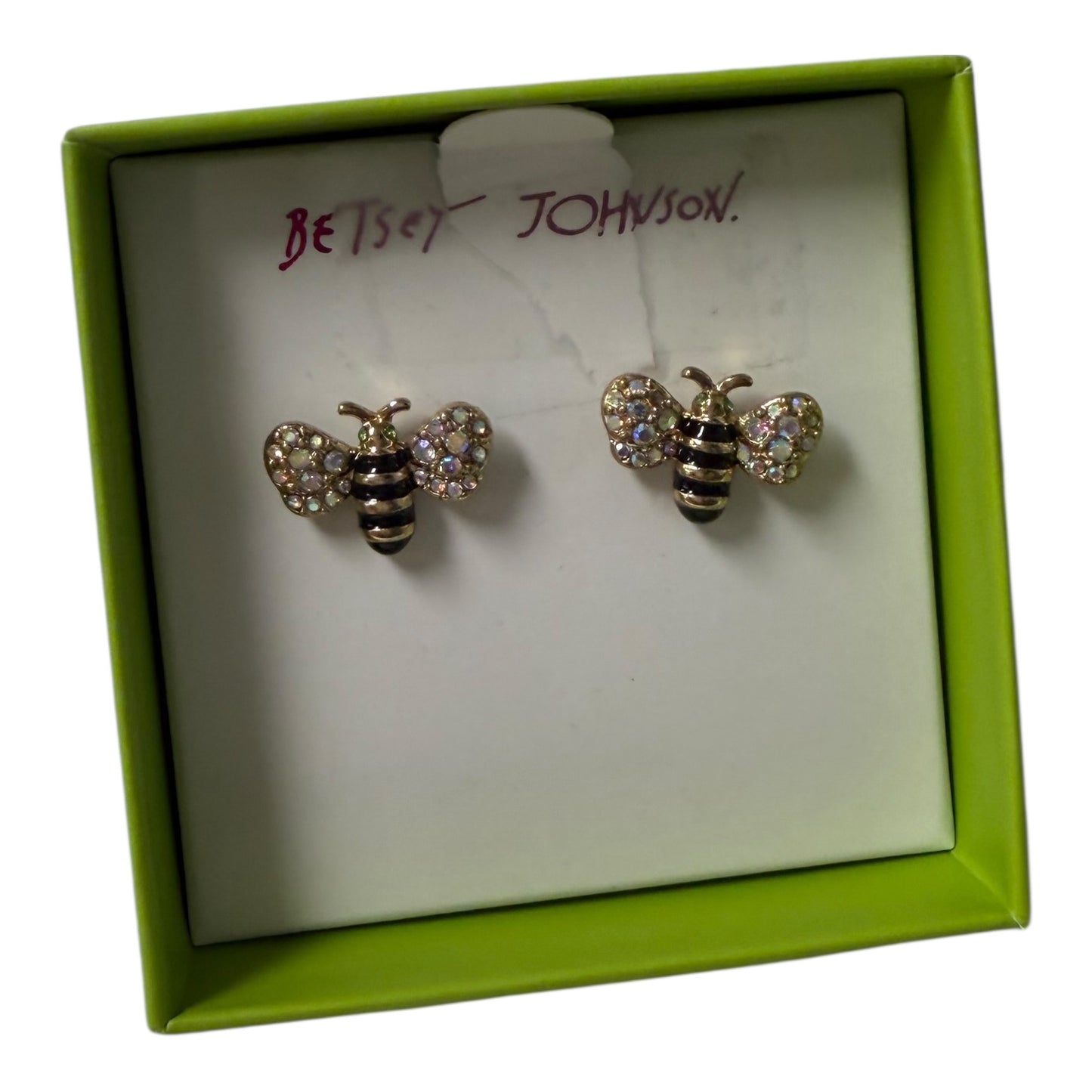 Earrings Stud By Betsey Johnson In Black & Gold