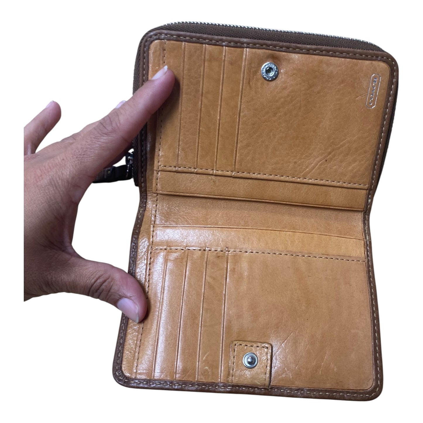 Wallet Designer By Coach In Brown, Size:Small