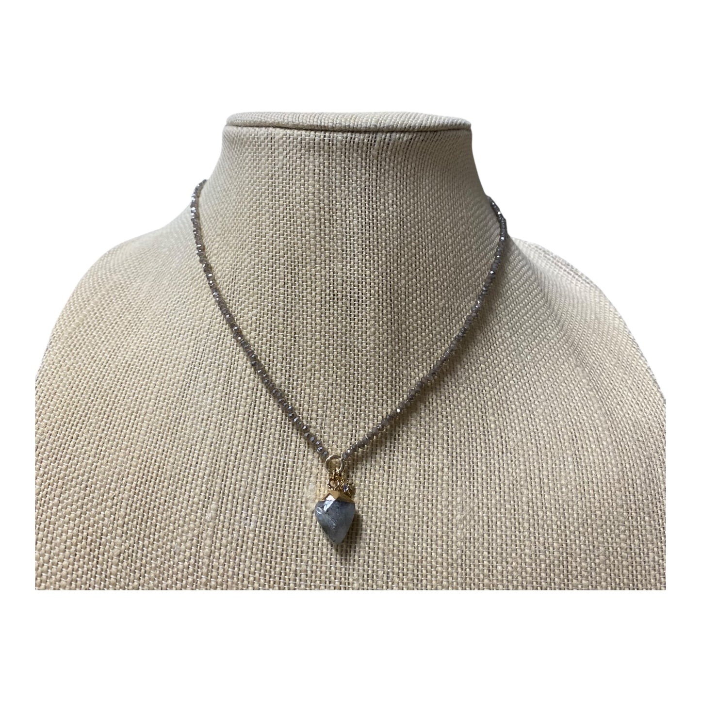 Necklace Charm In Gold & Grey