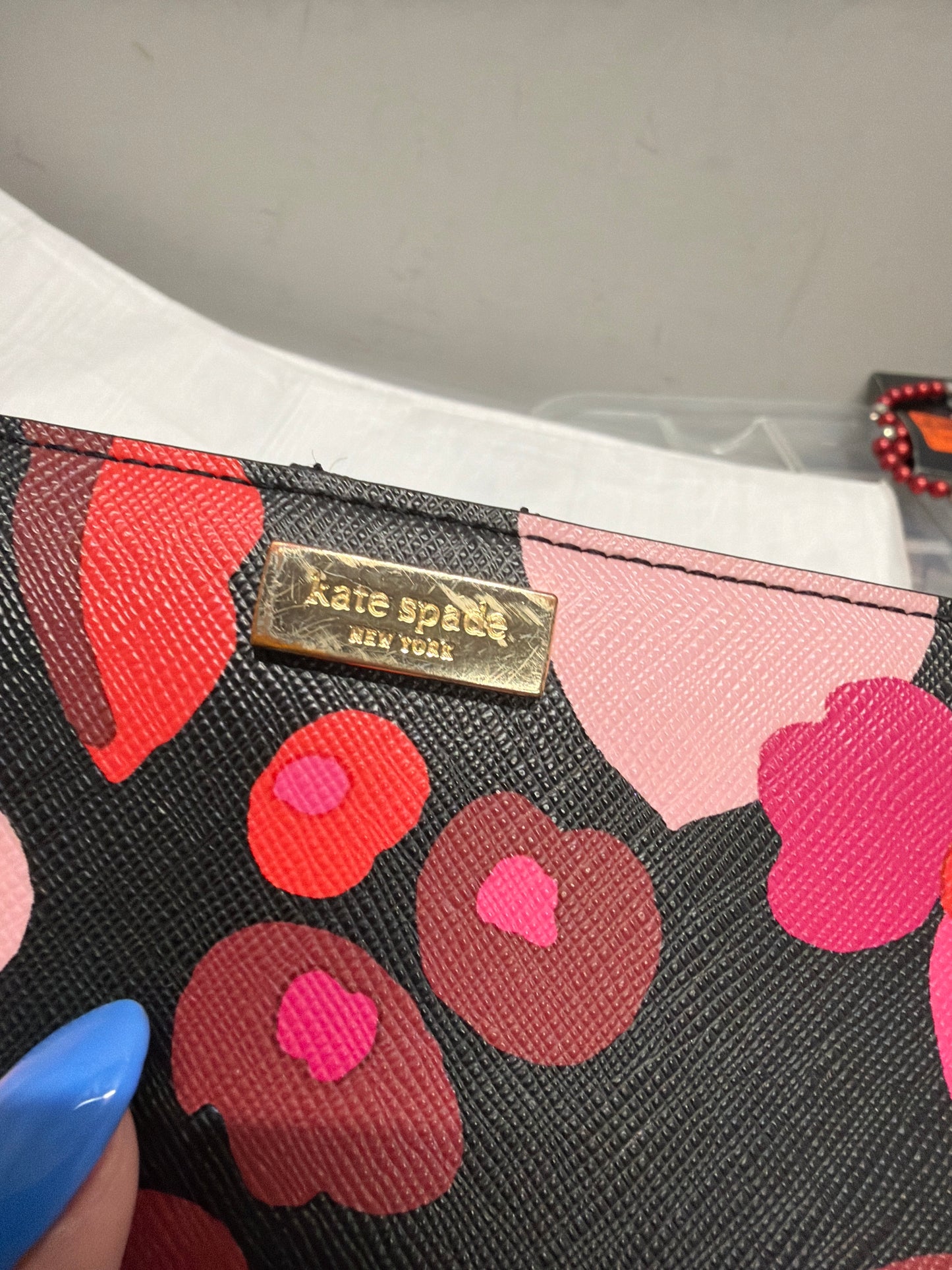 Wallet Designer By Kate Spade In Black & Pink, Size:Medium