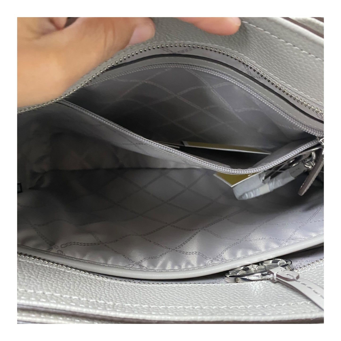 Handbag Designer By Michael Kors In Grey, Size:Large