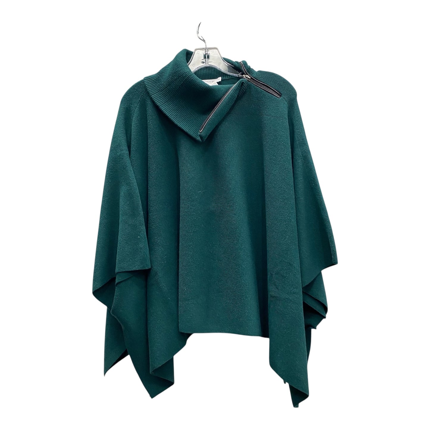 Poncho By Chicos In Green, Size:S