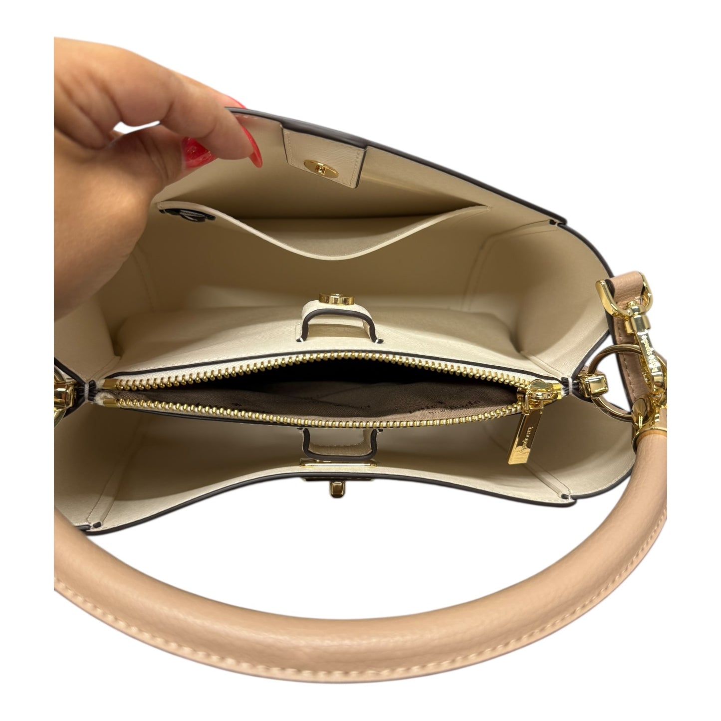 Handbag Designer By Kate Spade In Tan, Size:Medium