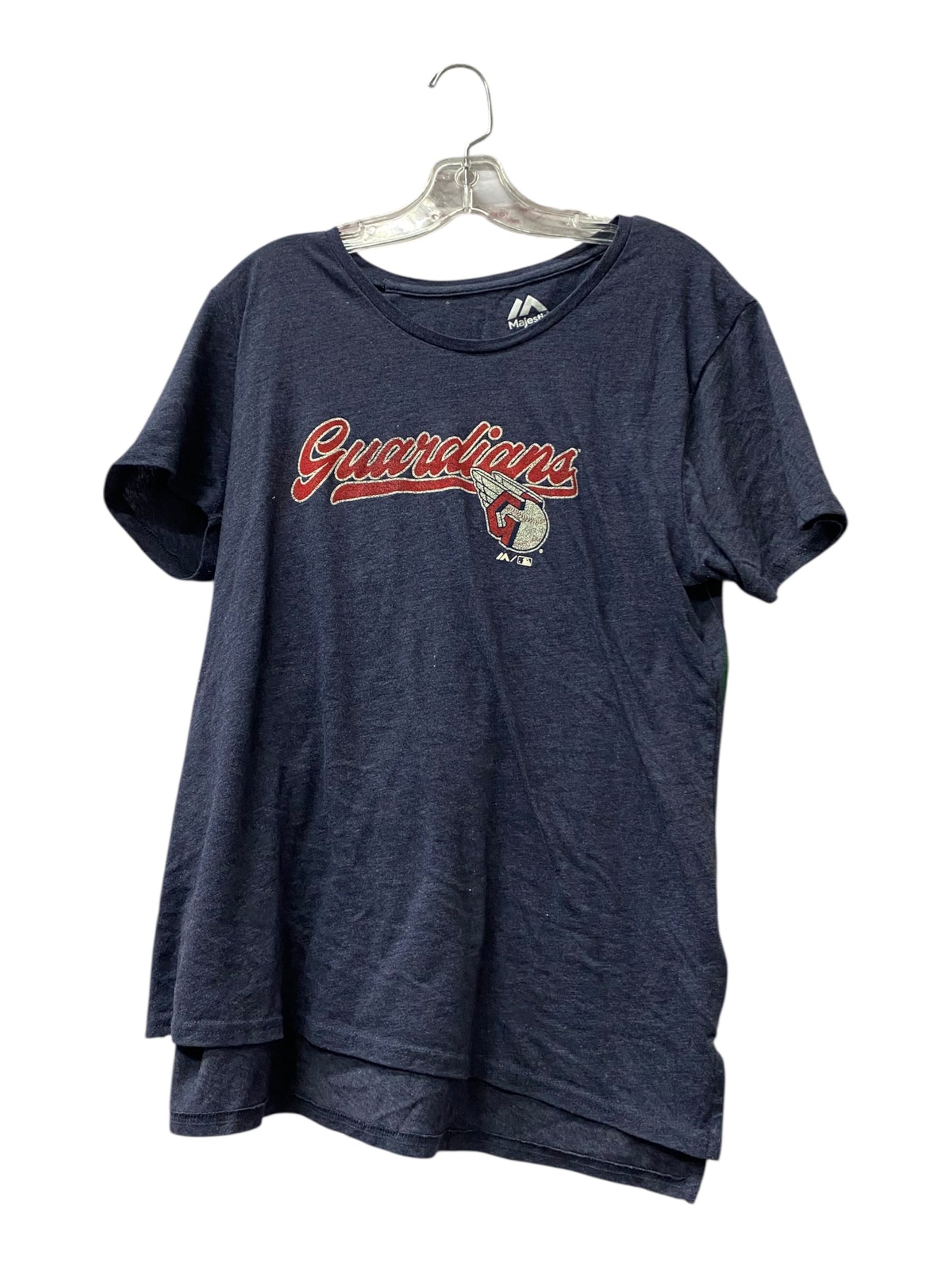 Athletic Top Ss By Majestic In Blue, Size:L