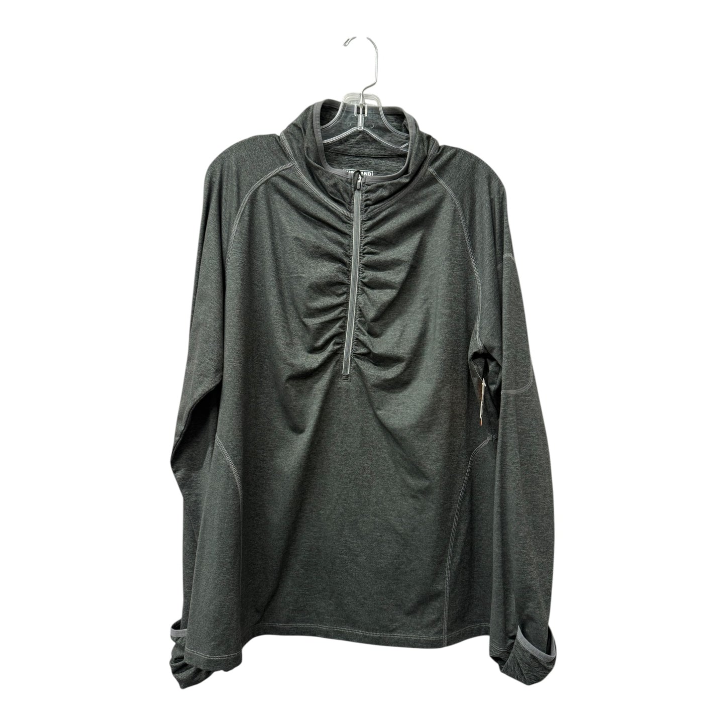 Athletic Top Ls Collar By Kirkland In Grey, Size:1X