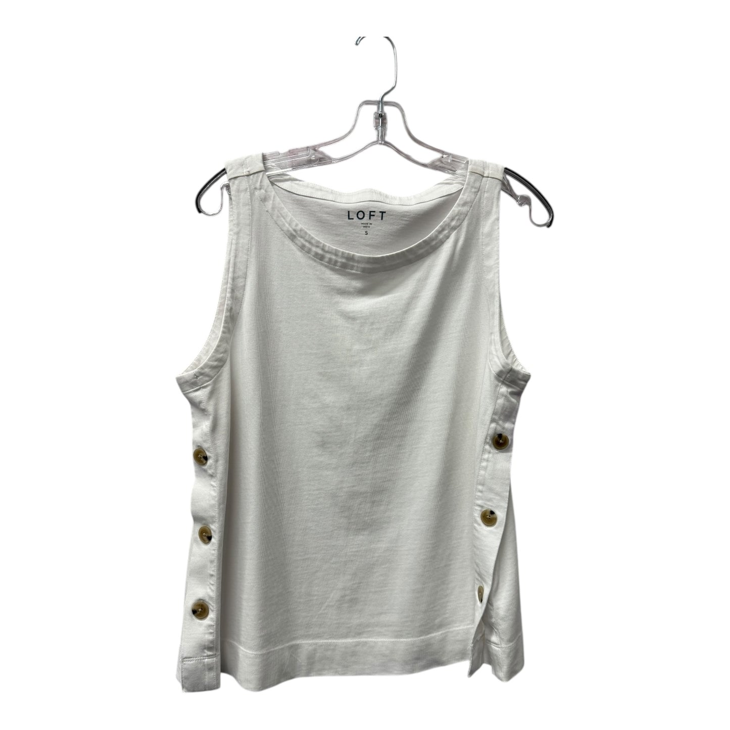 Top Sleeveless By Loft In White, Size:S