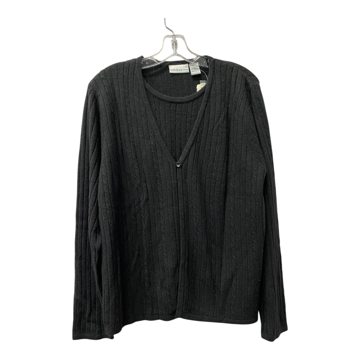 Sweater Cardigan By Croft And Barrow In Black, Size:L